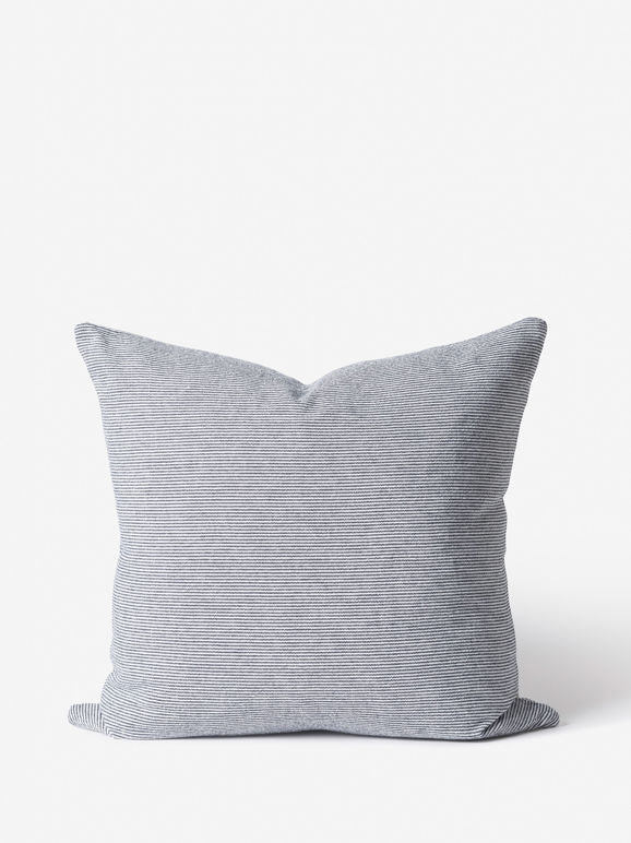 Stripe Washed Cotton Cushion Cover - Olive/Navy