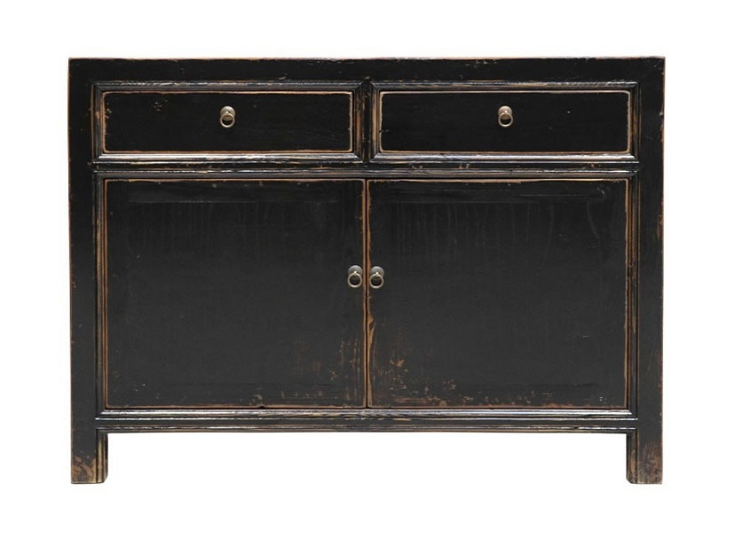 Black rustic teak chest