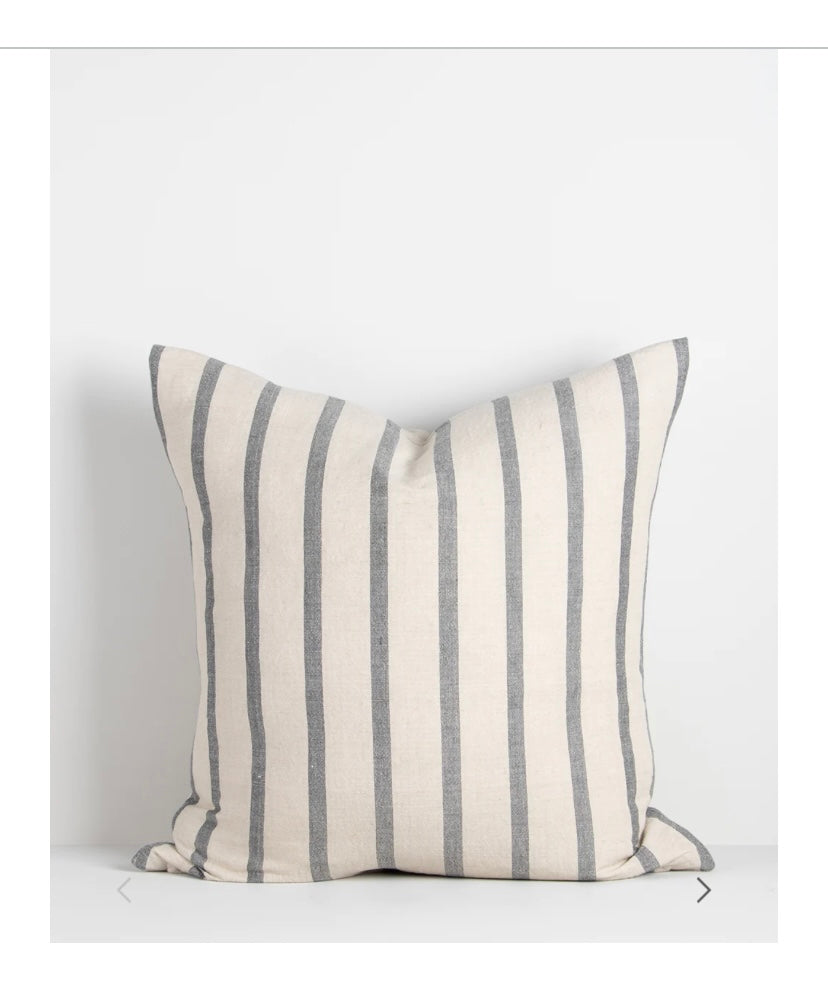 French stripe feather filled cushion