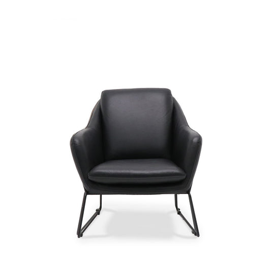 Hugo Leather Armchair - in black and tan