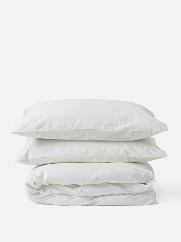 Washed Organic Cotton Duvet Cover - White