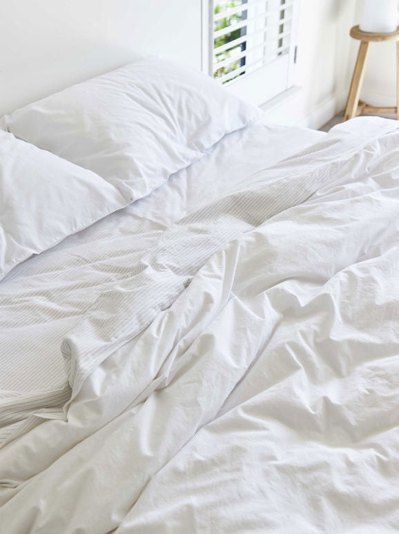 Washed Organic Cotton Duvet Cover - White