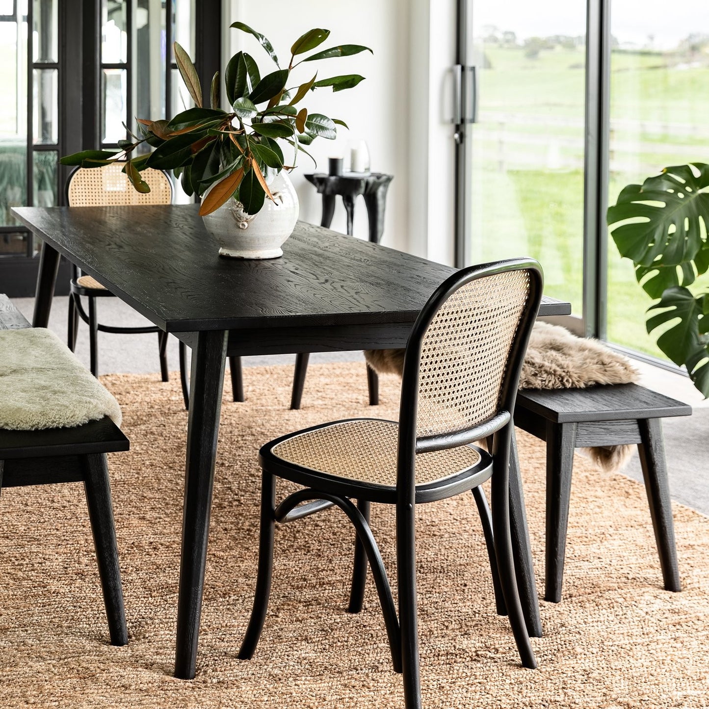 Finlay black dining table