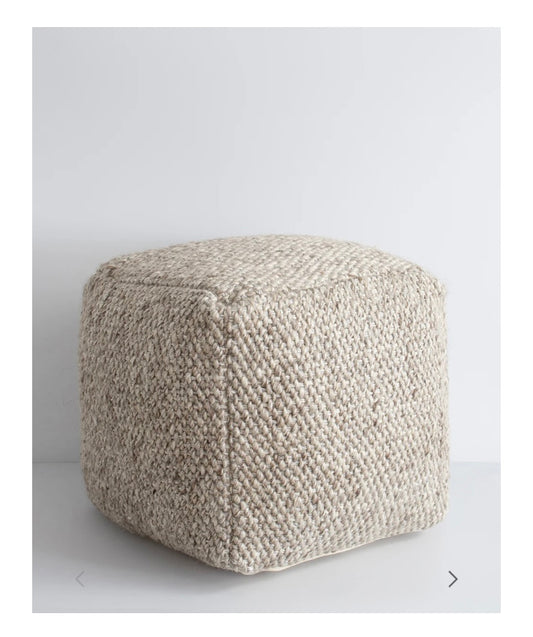 Wool blend ottoman/pouf